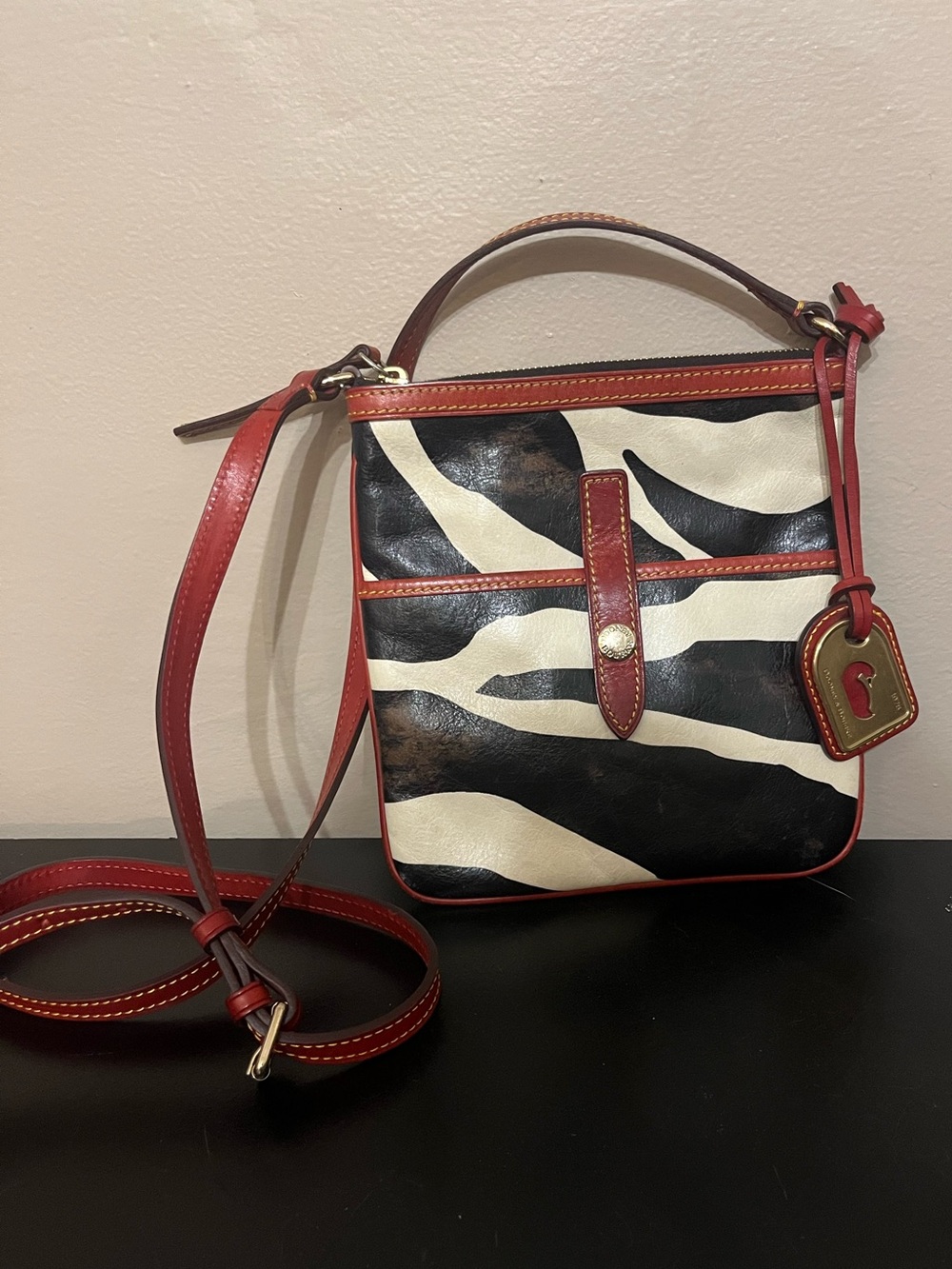 Vintage Zebra Print Dooney & Bourke Crossbody Purse
